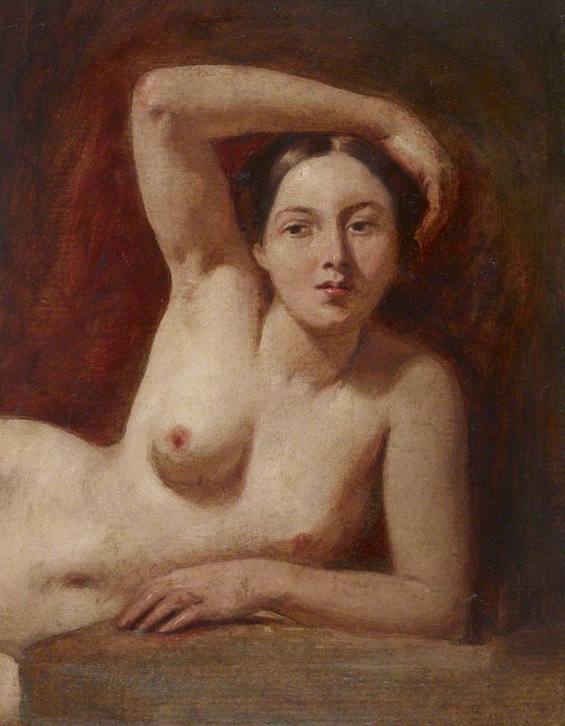 Half Figure Of A Female Nude Reclining William Etty Artwork On Useum