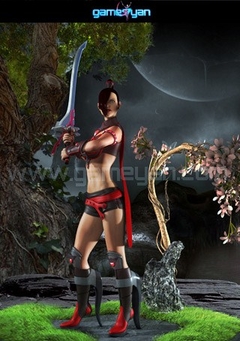 3D Lady Warrior Game Character Design by GameYan Studio
