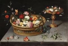 A Basket of Flowers and a Tazza by Jan Brueghel the Elder