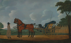 A Gentleman with His Pair of Bays Harnessed to a Curricle by John Cordrey