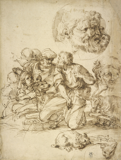 A Group of Shepherds, and Other Studies by Agostino Carracci