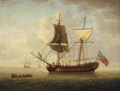 A Naval Brigantine in a Calm Sea