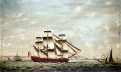 A two-decker and other vessels off Dover by Francis Holman