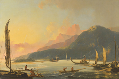A View of Matavai Bay in the Island of Otaheite [Tahiti] by William Hodges