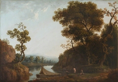 A View of the Wye with Bathers by Anonymous