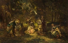 A Woodland Dance by Adolphe Joseph Thomas Monticelli
