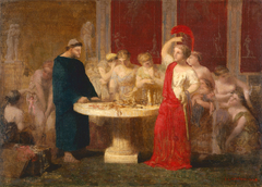 Achille découvert par Ulysse parmi les filles du roi Lycomède by Jean-Louis Hamon