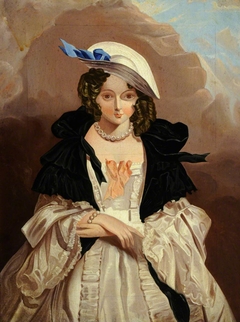 An Unknown Woman in a Black Tippet and Pearls by Anonymous