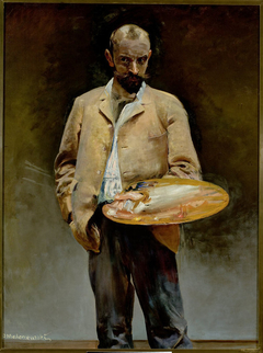 Artist's self-portrait with a palette by Jacek Malczewski