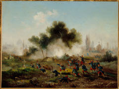 Assaut d'un cimetière par les troupes régulières, mai 1871 by Gustave Boulanger