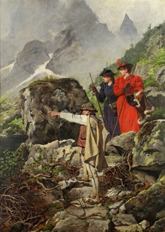 At the Morskie Oko Lake (Tourists in the Tatra Mountains) by Walery Eljasz Radzikowski