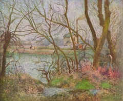 Banksof the Oise, near Pontoise, Winter by Camille Pissarro