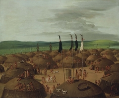 Bird's-eye View of the Mandan Village, 1800 Miles above St. Louis by George Catlin