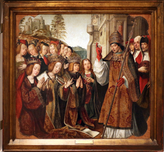 Blessing of Saint Aukta by Pope Siricius by Master of the Altarpiece of Santa Auta
