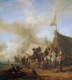 Cavalry at a Sutler's Booth by Philips Wouwerman