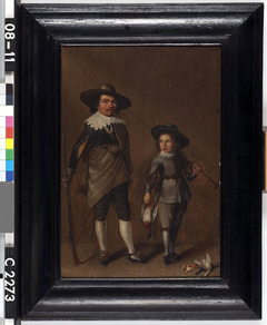 Claes Claesz. Juynboll (1602-1647) met zijn zoontje, vermoedelijk Nicolaes Juynboll (1627-1684) by Anonymous