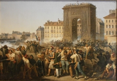 Combat de la porte Saint-Denis, 28 juillet 1830 by Hippolyte Lecomte