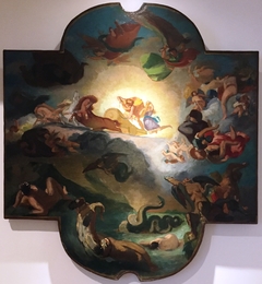 Copie du plafond de Delacroix décorant la galerie d'Apollon au Louvre