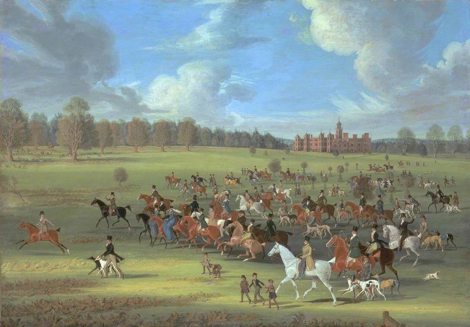 Coursers Taking the Field at Hatfield Park, Hertfordshire, the Seat of the Marquess of Salisbury