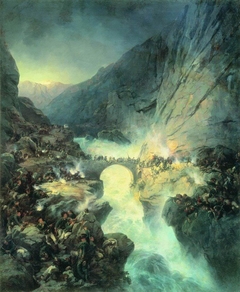 "Crossing Over Devil's Bridge on 14 September 1799" by Alexander Kotzebue