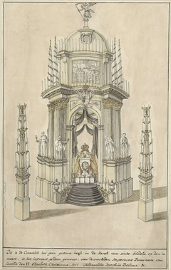 De katafalk voor keizerin Elisabeth Christine te Brussel, 1751 by Ferdinandus Josephus de Rons