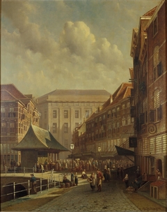 De Vismarkt te Utrecht by Petrus Gerardus Vertin