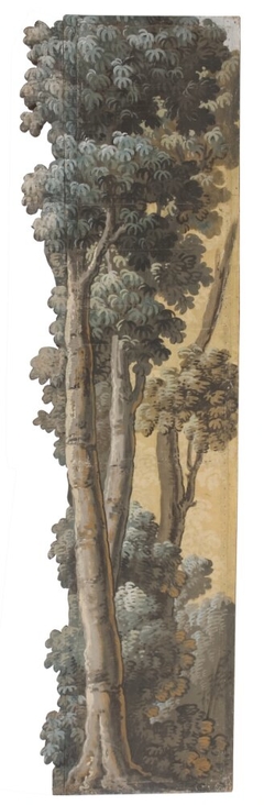 Del av kuliss till "Skog", 12 delar: Kuliss för vänstra delen av scenen, träd by Okänd
