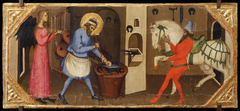 Deux scènes de la Légende de saint Eloi (le "diable mouché" et le cheval ferré) by Niccolò di Pietro Gerini
