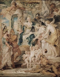 Die glückliche Regierung (Skizze zum Medici-Zyklus) by Peter Paul Rubens