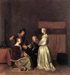 Elegant company in an interior, ca. 1655