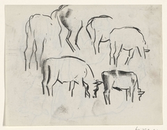 Enkele schetsen van koeien by Leo Gestel