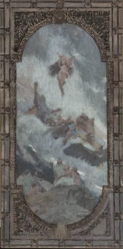 Esquisse pour le plafond du salon d'entrée Nord de l'Hôtel de Ville de Paris : la Nature inspiratrice et éducatrice by Henri Bonis