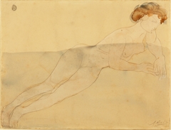 Estudio de desnudo, Mujer desnuda recostada (Femme nue allongée) by Auguste Rodin