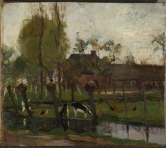 Farmstead with willows on the water II by Piet Mondrian