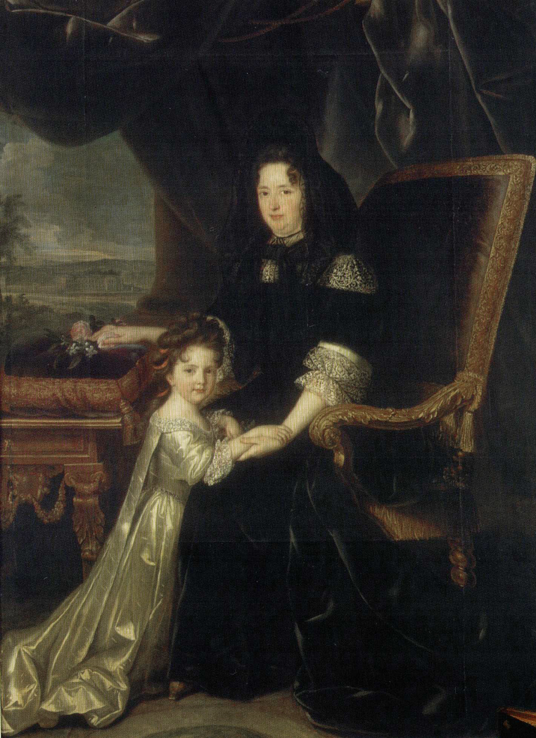 Françoise Charlotte d'Aubigné with her aunt Madame de Maintenon.