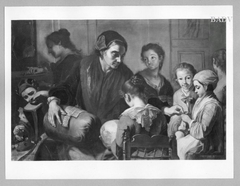 Frauen und Kinder beim Klöppeln (Klöppelschule) by Gaspare Traversi