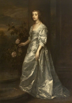 Girl in a White Satin Dress, fingering a rose by Anonymous