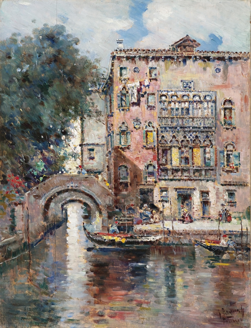 Gondolas in a Venetian Canal