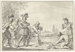 Graaf Floris V vindt het lijk van zijn vader, Willem II by Jacobus Buys