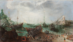 Harbour scene by Anonymous