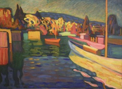 Herbstlandschaft mit Booten by Wassily Kandinsky