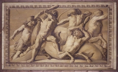 Hercules verslaat de centauren by Jacob van Campen