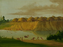 Hidatsa Village, Earth-covered Lodges, on the Knife River, 1810 Miles above St. Louis