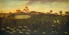 Hunting Scene with a Pond by Anonymous