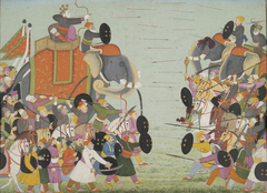 Illustration from a Bhagavata Purana Series, Book 10: Battle Between Balarama and Jarasandha by anonymous painter