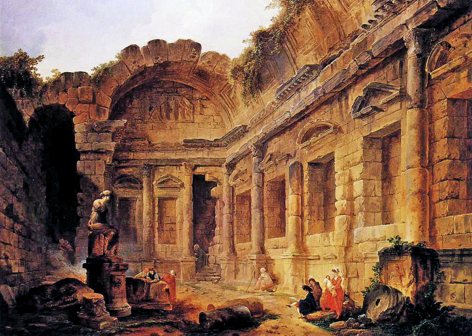Interior of the Temple of Diana in Nîmes