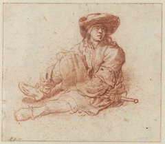 Jongeman, zittend op de grond by Adriaen van de Velde