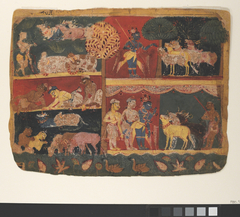 Krishna and the Cowherds: Page from a Dispersed Bhagavata Purana (Ancient Stories of Lord Vishnu) by Anonymous