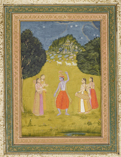 Krishna dances to the musoc of the gopis. by an anonymous Indian artist