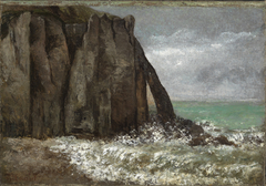 La plage d'Étretat by Gustave Courbet
